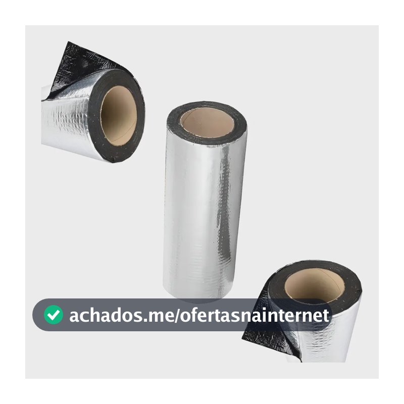 3 Mantas Asfáltica Aluminizada Telhado Auto Adesiva 45cmx10m