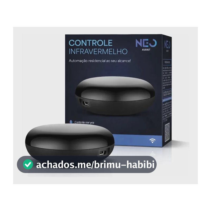 Controle Universal de Infra Vermelho Inteligente Wi-fi 2.4 GHz 110v/220v Bivolt Cod: 291100052 Avant Neo