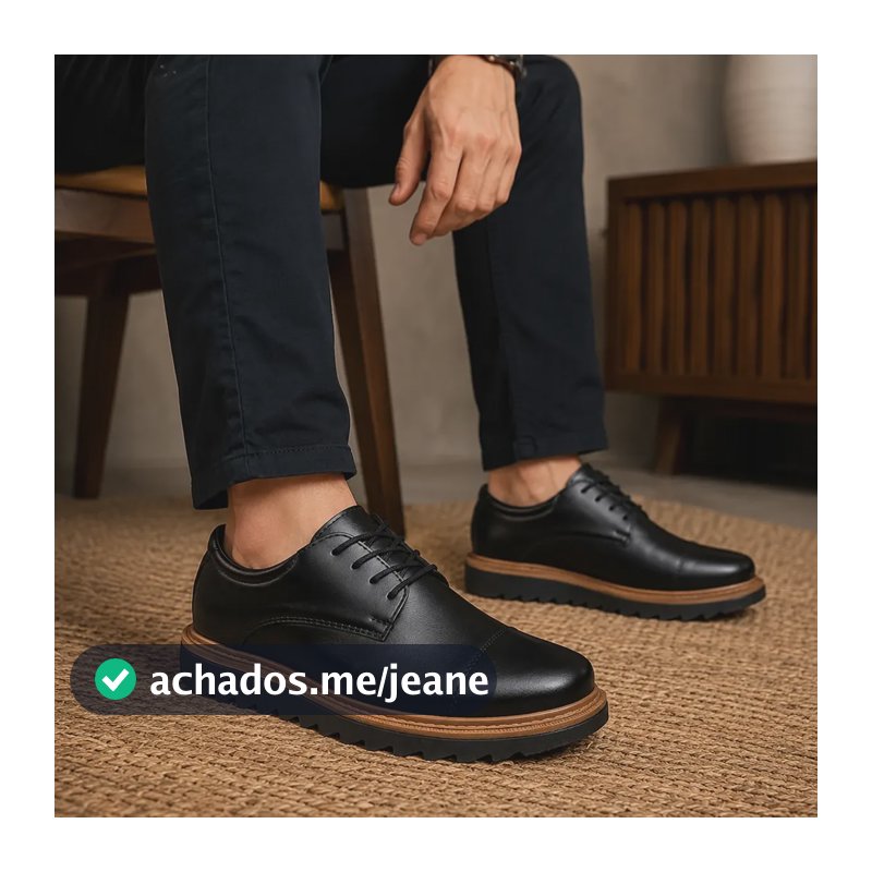 Sapato Masculino Mocassim Tratorado Premium Casual Preto 42