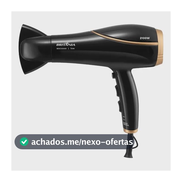 Secador de Cabelos Britânia 3 Temperaturas 2100W BSC2250 Bivolt