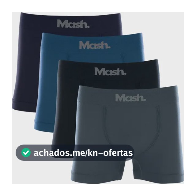 Kit Com 4 Cuecas Boxer Microfibra Mash Box Sem Costura
