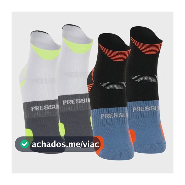 2 Meias Corrida Lupo Dry Fit Cano Médio Anti Bolha Poliamida