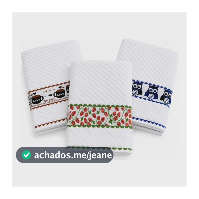 Kit 9 Pano De Copa 65 X 40 Atoalhado 100% Algodao Premium Branca Estampas Diversas