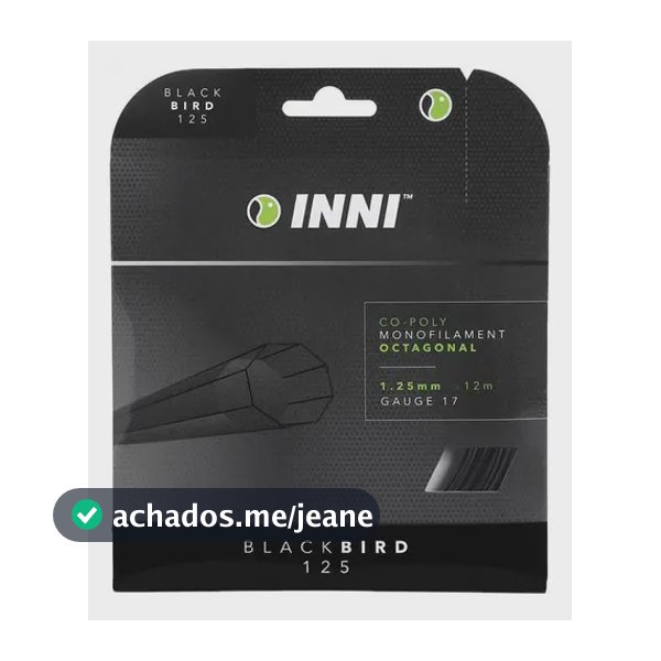 Corda Tenis Inni Blackbird 1.25mm Preta Monofilamento Co-polímero 12m