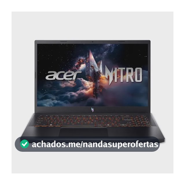Notebook Gamer 15.6" Nitro V 15 Processador Intel Core i9 Placa de Vídeo NVIDIA GeForce RTX 4060 Memória RAM de 16GB DDR5 SSD de 512GB Tela IPS Full HD de 165Hz Windows 11