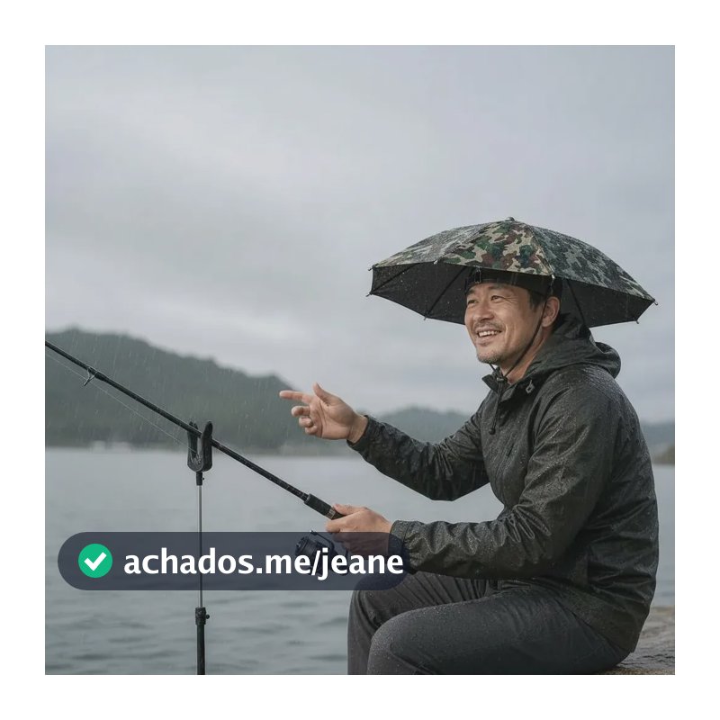Chapéu Guarda Chuva Cabeça Guarda Sol Proteção Uv Camuflagem Pesca Verde Camuflado