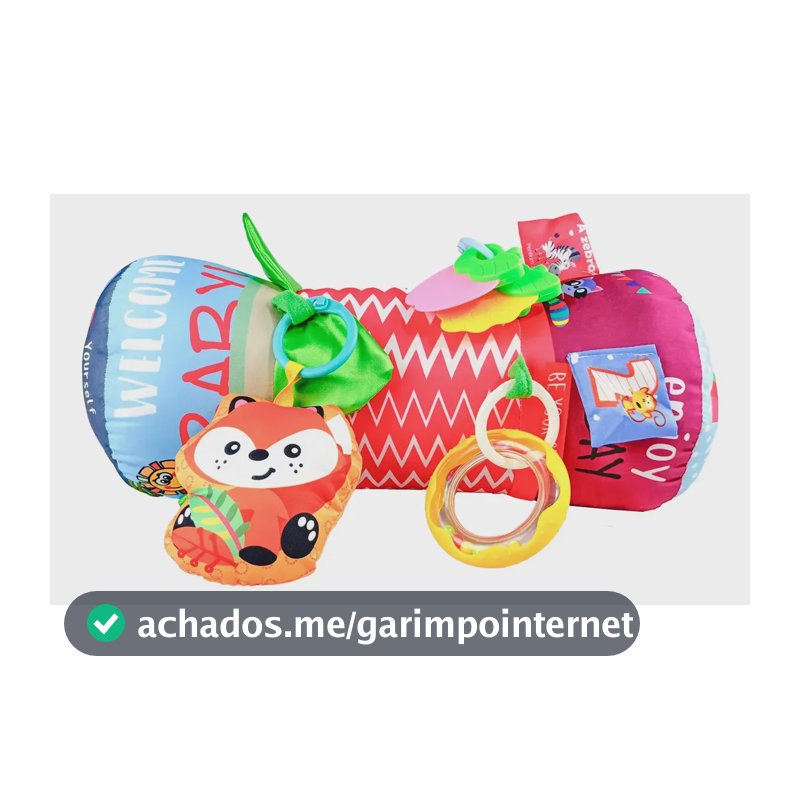 Almofada Rolinho Brinquedo Atividade P/bebê Rosa Maxi Baby