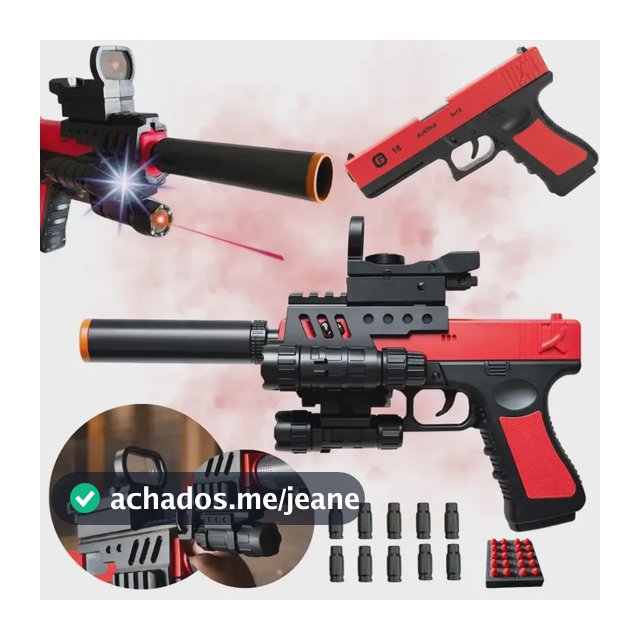 Arma De Brinquedo Com Mira Laser Led Arminha Lança Dardos Com Silenciador Munição Cor Vermelho