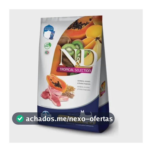 Ração N&d Cão Adulto Mini Cordeiro Cereais Frutas 2kg