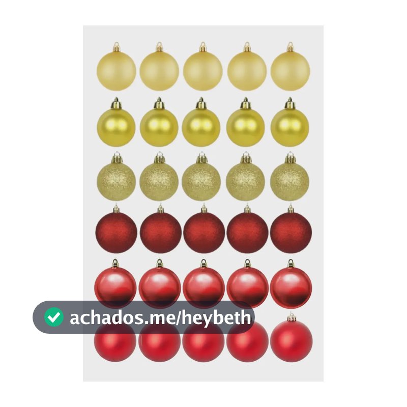 Kit 30 Bolinha De Natal 3cm Enfeite Árvore Vermelho Dourado Vermelho/dourado