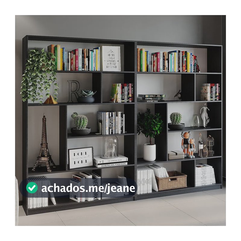 Kit 2 Estante Para Livros 180cmx240cm 4 Prateleiras Ge