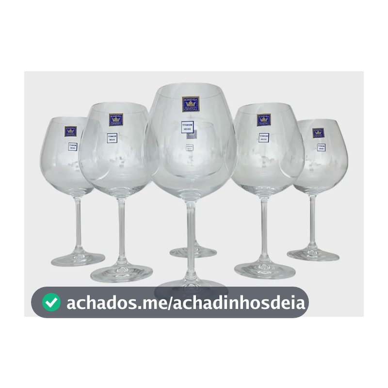 Jogo 6 Taças De Cristal Bohemia Para Vinho Tinto 650ml