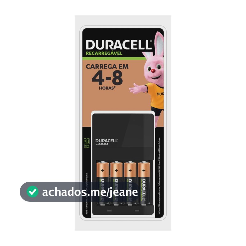 Carregador De Pilhas Recarregáveis Duracell Aa/aaa Com 4 Aa