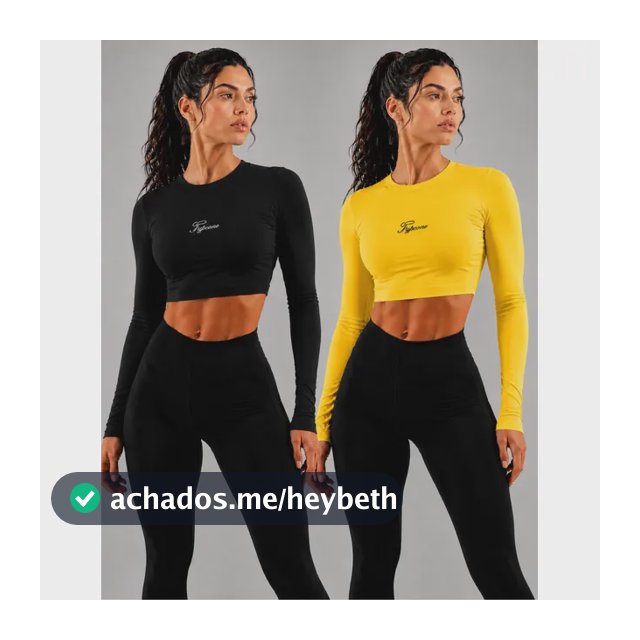 Kit 2 Cropped Top Feminino Manga Longa Segunda Pele Suplex