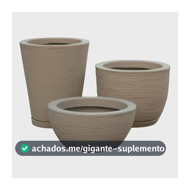 Kit 3 Vasos Polietileno Para Plantas Decorativo Cone Bacia