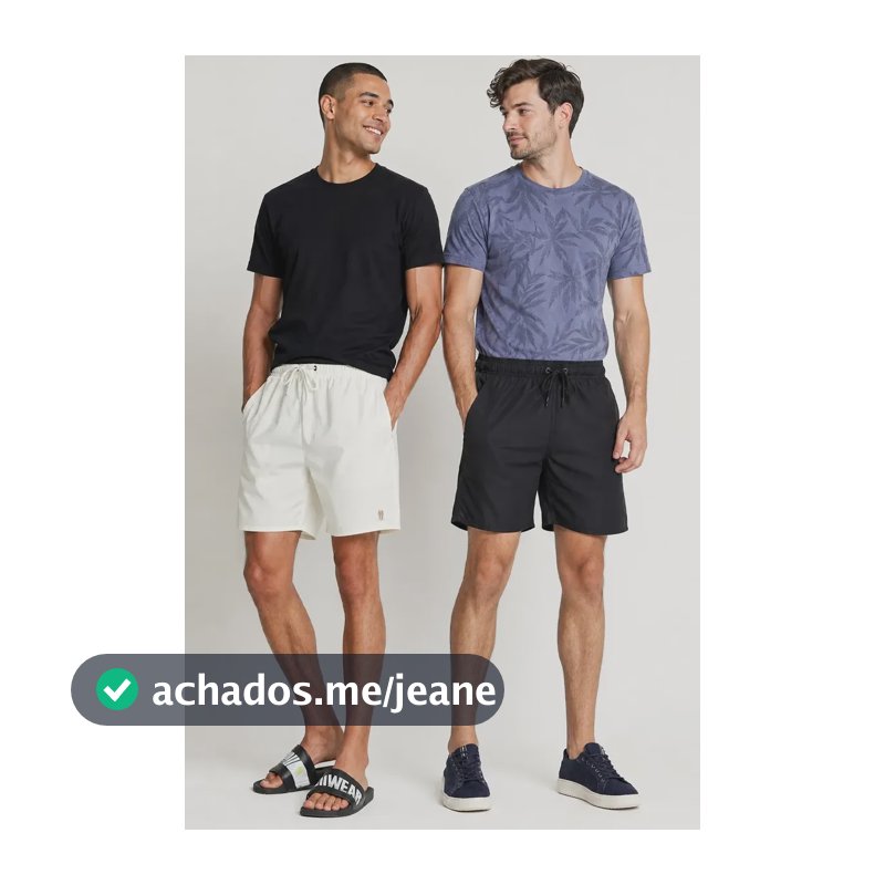 Kit 2 Shorts Vôlei Liso Polo Wear Sortido Branco / Preto Liso Gg