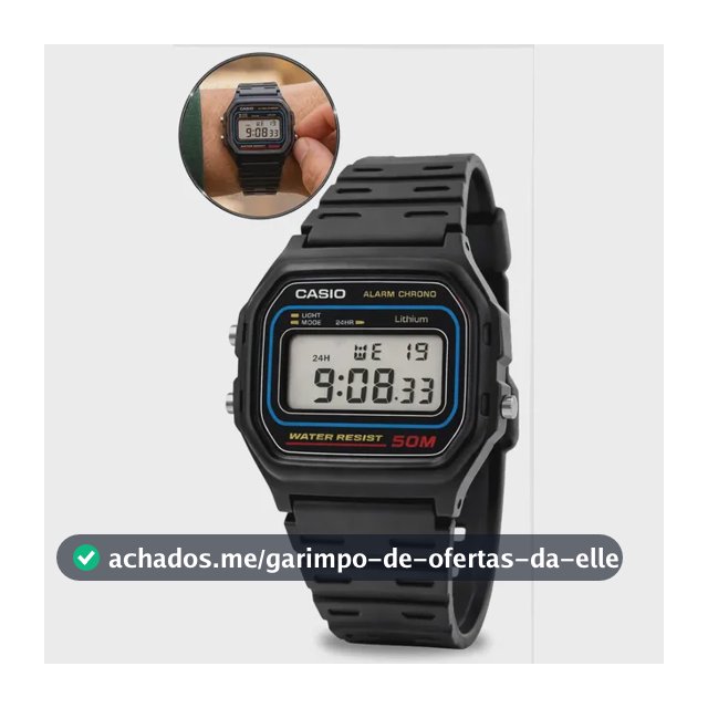 Relógio Casio Masculino Digital Preto de Resina W-59-1VQ