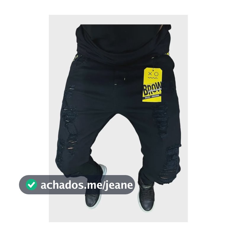 Calça Jogador Brow Jeans Preto 38 Ao 48
