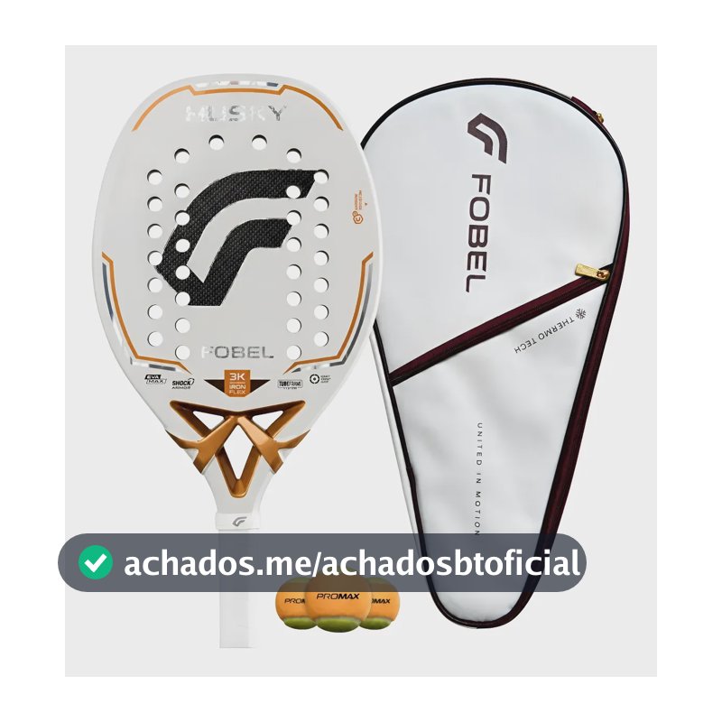 Raquete De Beach Tennis Fobel Husky 2026 + Capa + Brindes Peso 314g - Balance 26.0 Cm