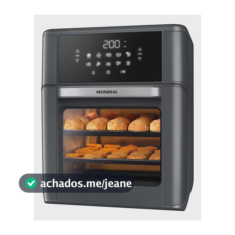 Fritadeira Air Fryer Oven Afon12lfg 12l Digital 2000 Mondial Cinza 110v
