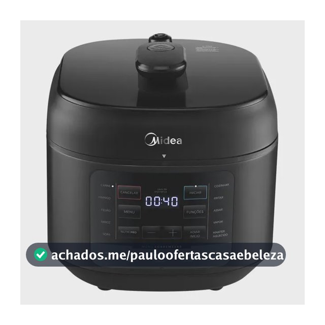 Panela De Pressão Elétrica 5l Nutripro Preta Midea Cor Preto