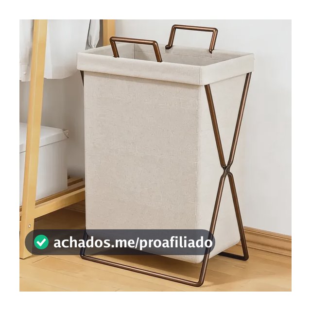 Cesto De Roupa Suja Dobrável Grande Roupa Suja Cor Lisa Creme Capacidade Grande De 52l Lisa 35cm X 25cm X 55cm