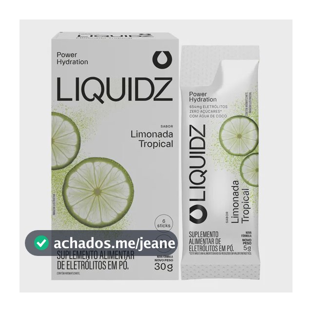 Liquidz® Eletrólitos Zero Açúcar Limonada Tropical 6 Sachês