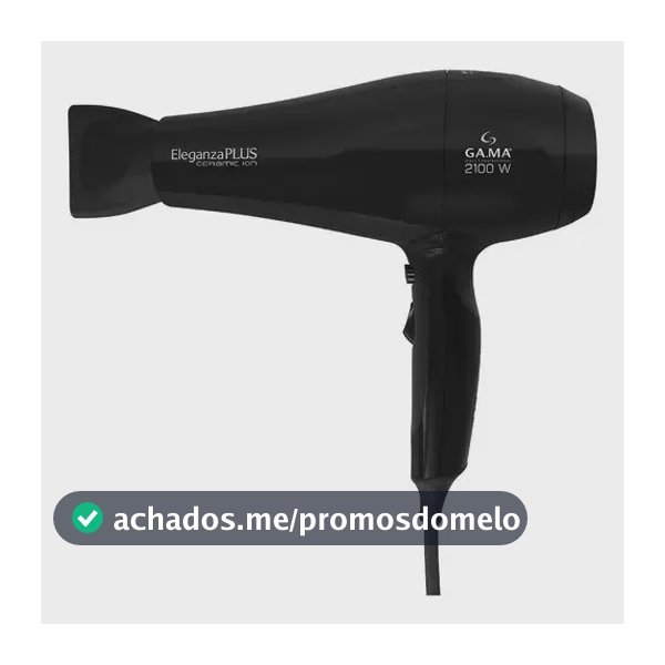 Secador de Cabelo Gama Italy Eleganza Plus 2100W Ceramic Ion Preto Profissional