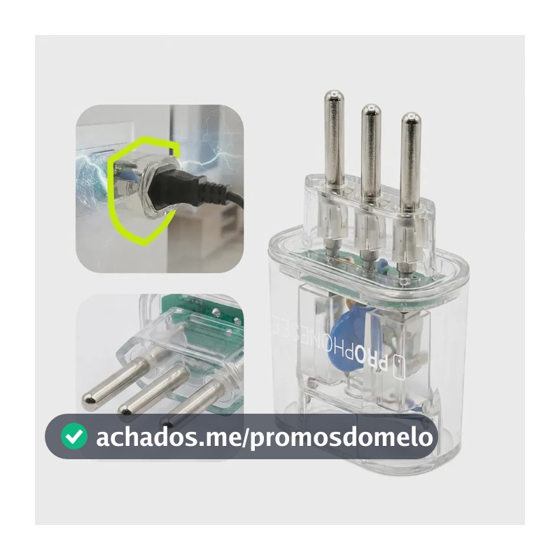 Protetor Contra Surtos Elétricos E Queda De Energia C Chip Dps Eletrônico Prote Raio E Surto 20 Amperes Pocket Bivolt 110/220V Anti Raios Geladeira Tv Lavadora Freezer Microondas Air Fryer 20a
