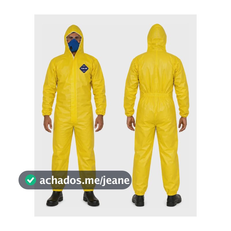Macacão De Segurança Proteção Química Amarelo Epi Reforçado Amarelo G (1,72m - 1,78m)