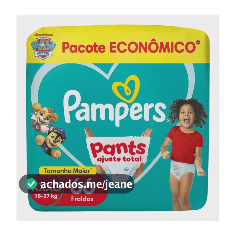Fralda Pants Ajuste Total Xxxg 66 Unidades Pampers