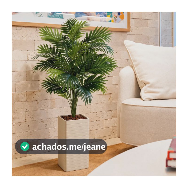 Vaso Planta Decorativa Sala 100 Cm Coqueiro 18 Folhagem Verde-escuro