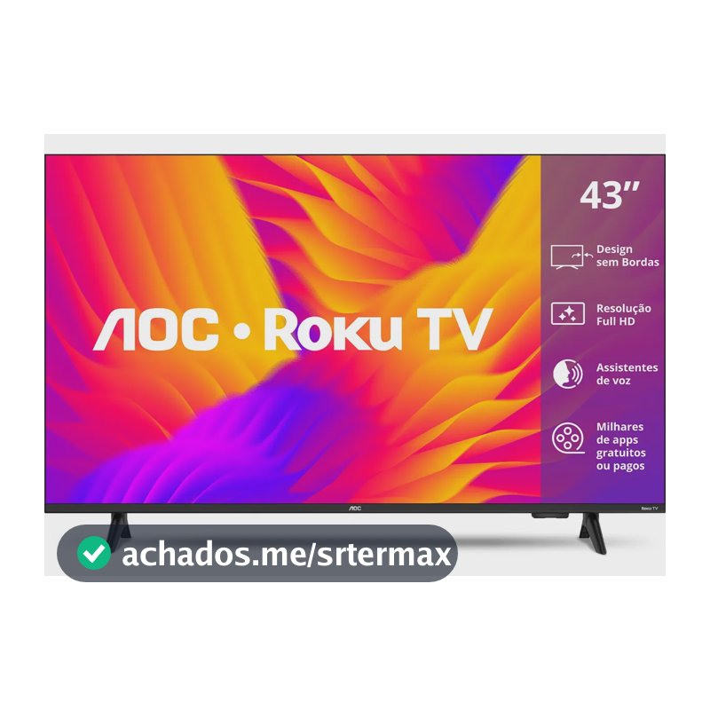 Smart Tv 43 Aoc Led Roku Full Hd Wi-fi 60hz Hdmi Usb 43s5155/78g