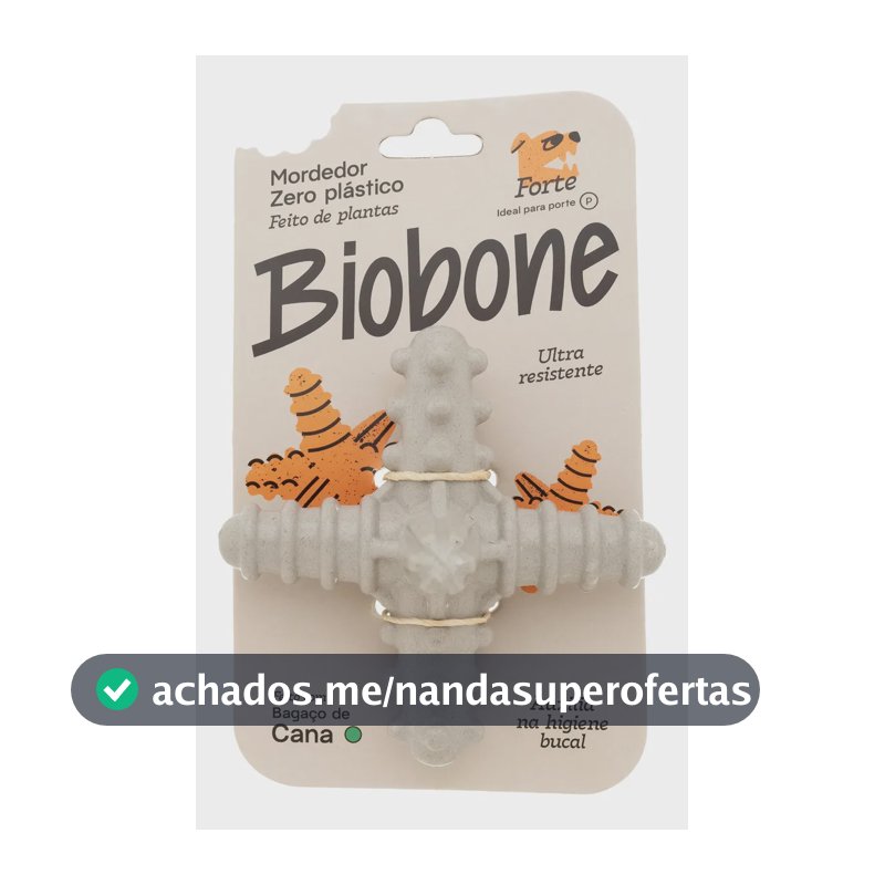 Mordedor Asterisco Natural P/ Cães Pet Biobone Zeroplastic P Cor Branco - Mordida Forte