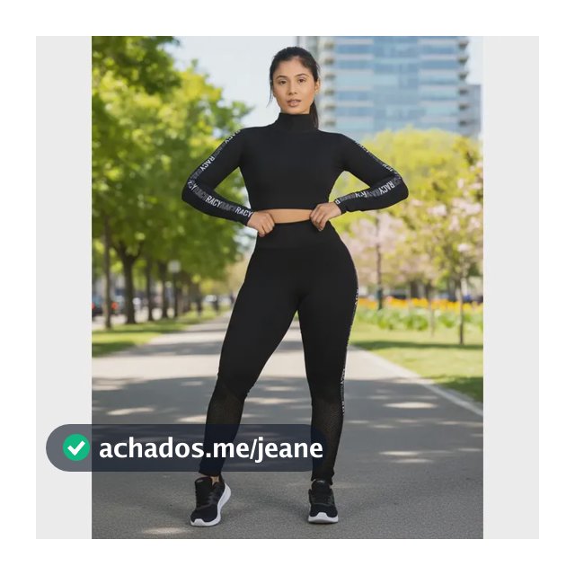Conjunto Moda Fitness Feminino Calça E Top Manga Longa
