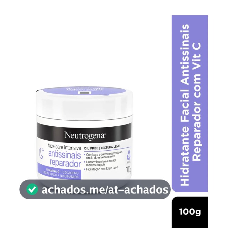 Hidratante Facial Antissinais Reparador Neutrogena Face Care Intensive, 100g