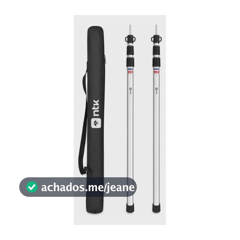 2 Postes Ajustável Tarp Avanço Abrigo Camping Ntk + Bolsa Prata