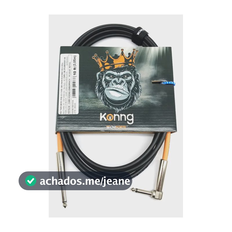Cabo P10 3m Tecniforte Gorilla/Konng Plug Reto e L