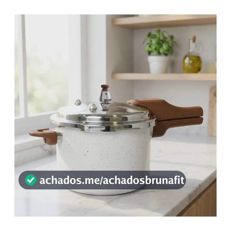 Panela Pressão 4,2l Indução Cerâmica 4 Válvulas Segurança Cor Branco Lecce