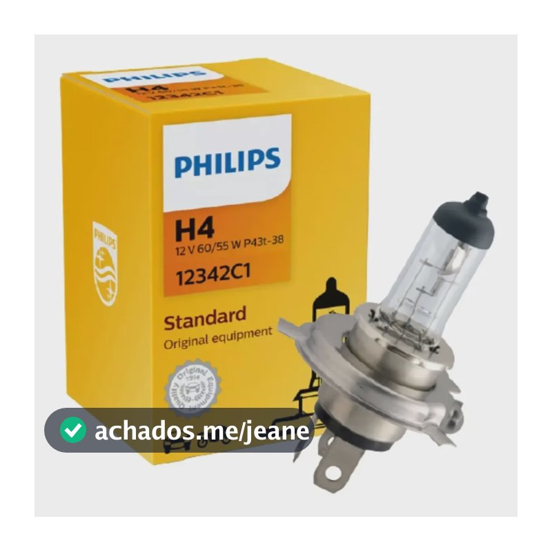 Lâmpada Farol H4 Philips Halogena 12v 60/55w Standard
