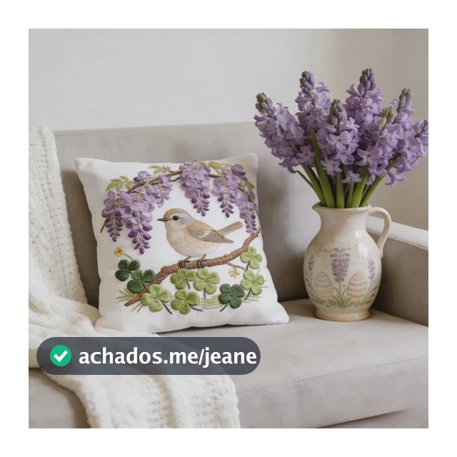 Almofada Decorativa Bordada 45cm Spring Party