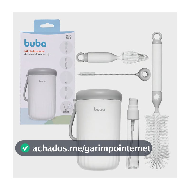 Kit Portátil Para Limpeza De Mamadeira 5 Em 1 Escova Buba