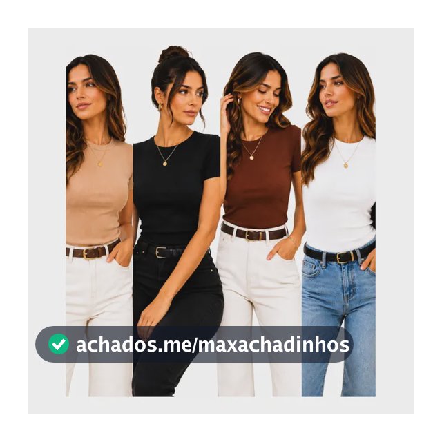 Kit 4 Blusas Feminina Ribana Canelado Estilosa Básica Casual