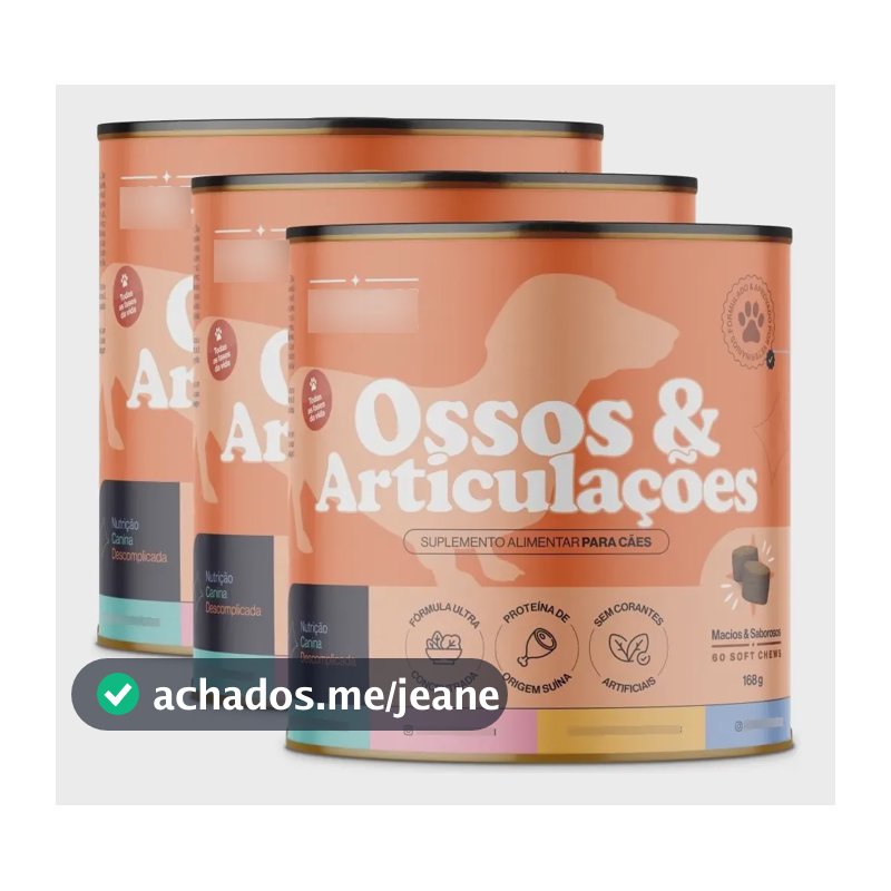 Kit 3x Ossos & Articulações Suplemento Alimentar Para Cães