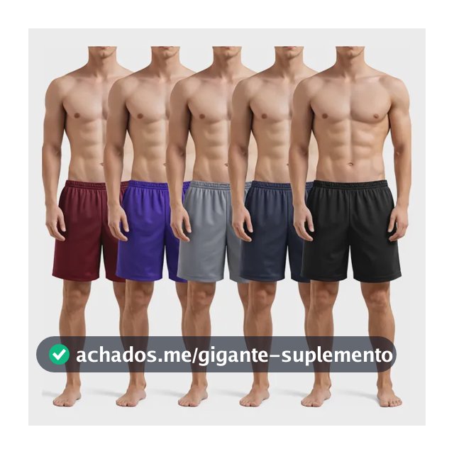 Kit 5 Shorts Masculino Sport Academia Futebol Cores Sortidas