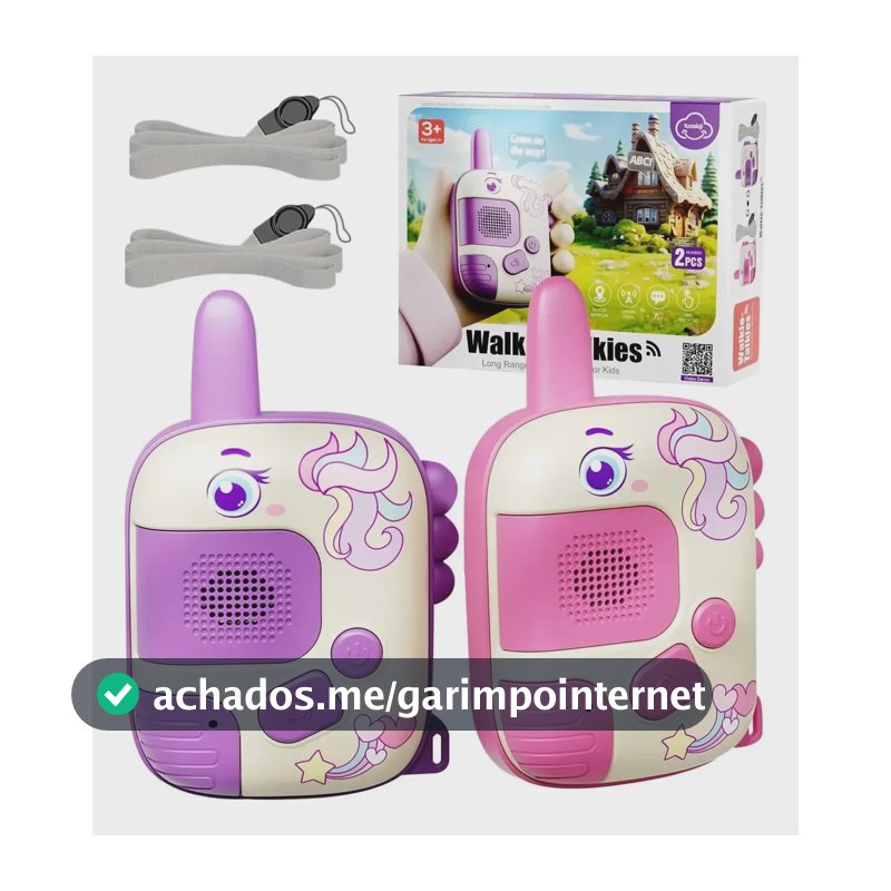 Walkie Talkie Infantil Rádio Comunicador Brinquedo Kid Alque Rosa-chiclete