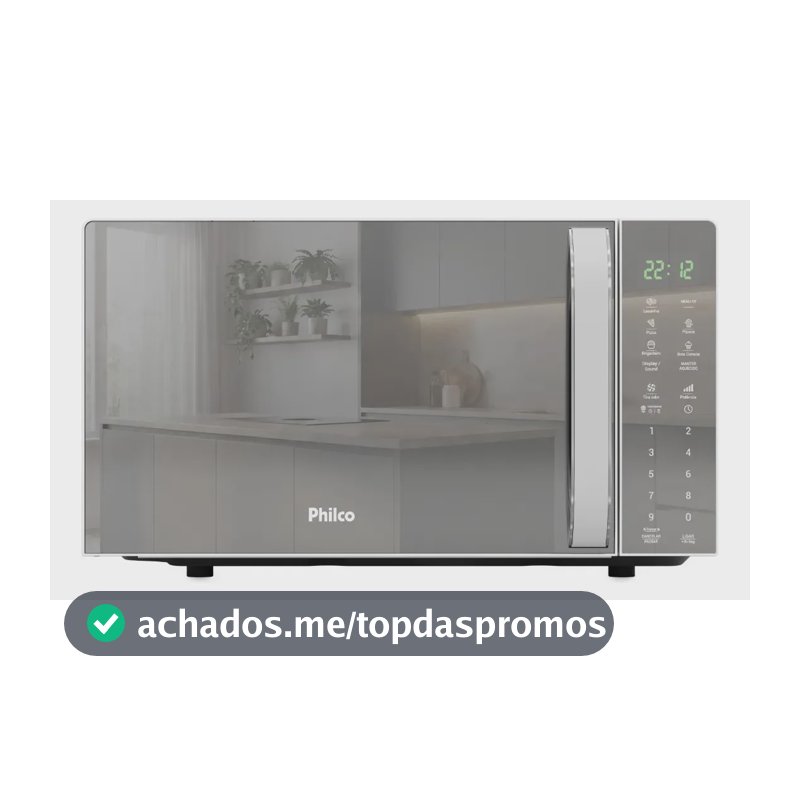 Micro-ondas Philco 20L 1100W Limpa Fácil Tira Odor PMO24E