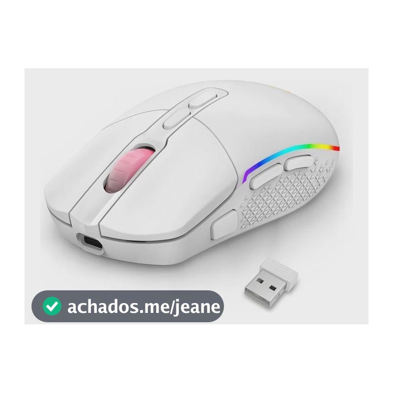Mouse Gamer Redragon M719w Pro Rgb 10000 Dpi Wireless Branc