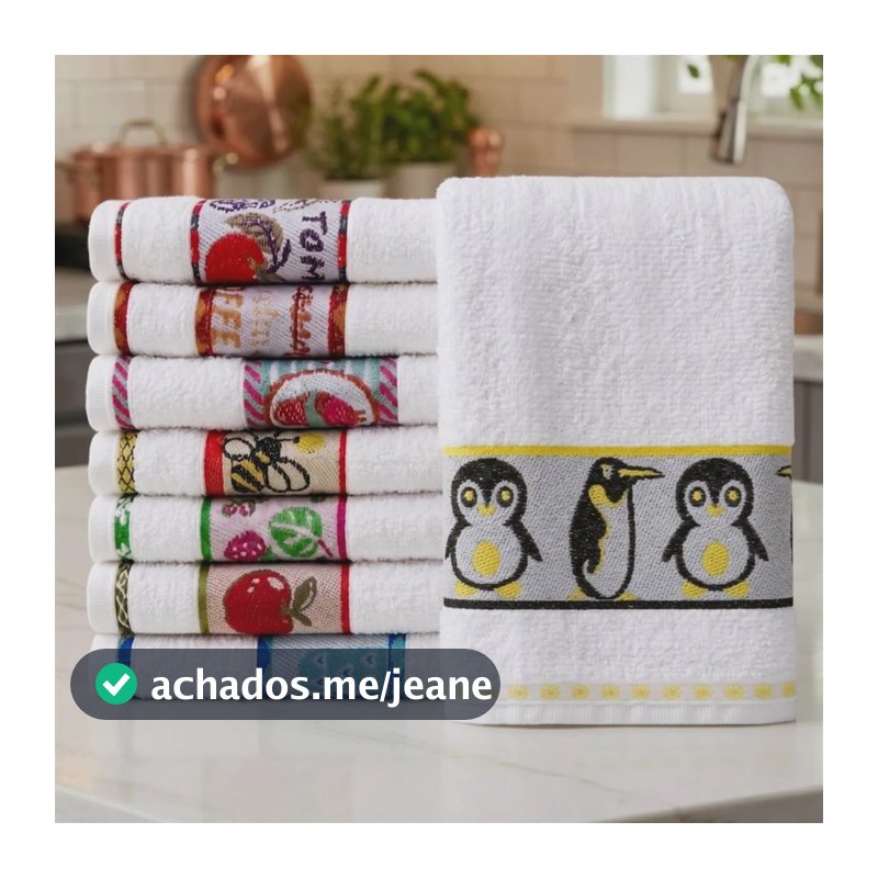 Kit 10 Panos De Prato/copa Felpudo Jacquard Premium Branco