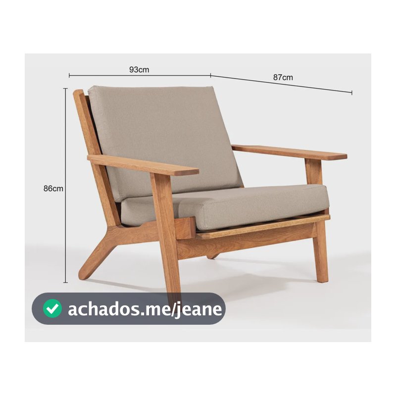 Poltrona Lótus Stain Jatobá Acquablock Fendi